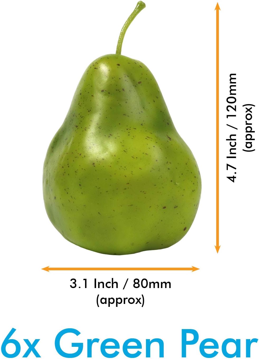 Millennial Essentials Artificial Green Pears 6pcs for Decor