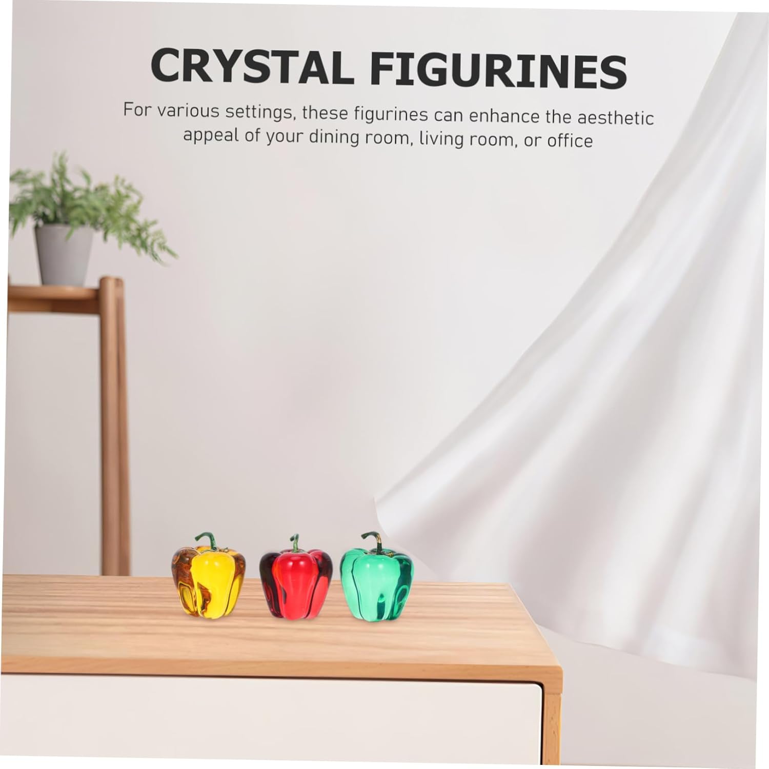 Zerodeko 3pcs Crystal Chili Pepper Figurines