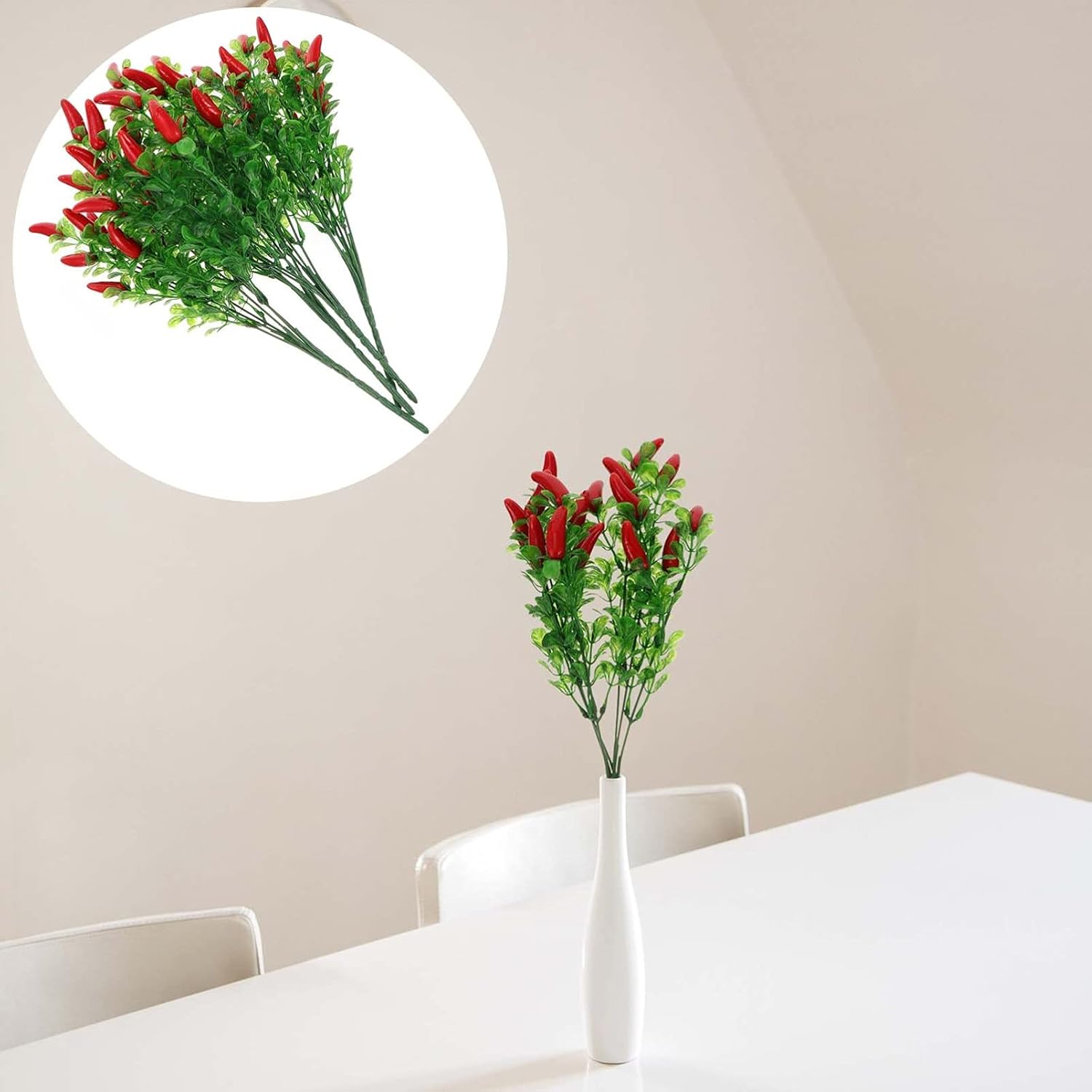 4pcs Vibrant Plastic Chili Pepper Bouquet Artificial Decor