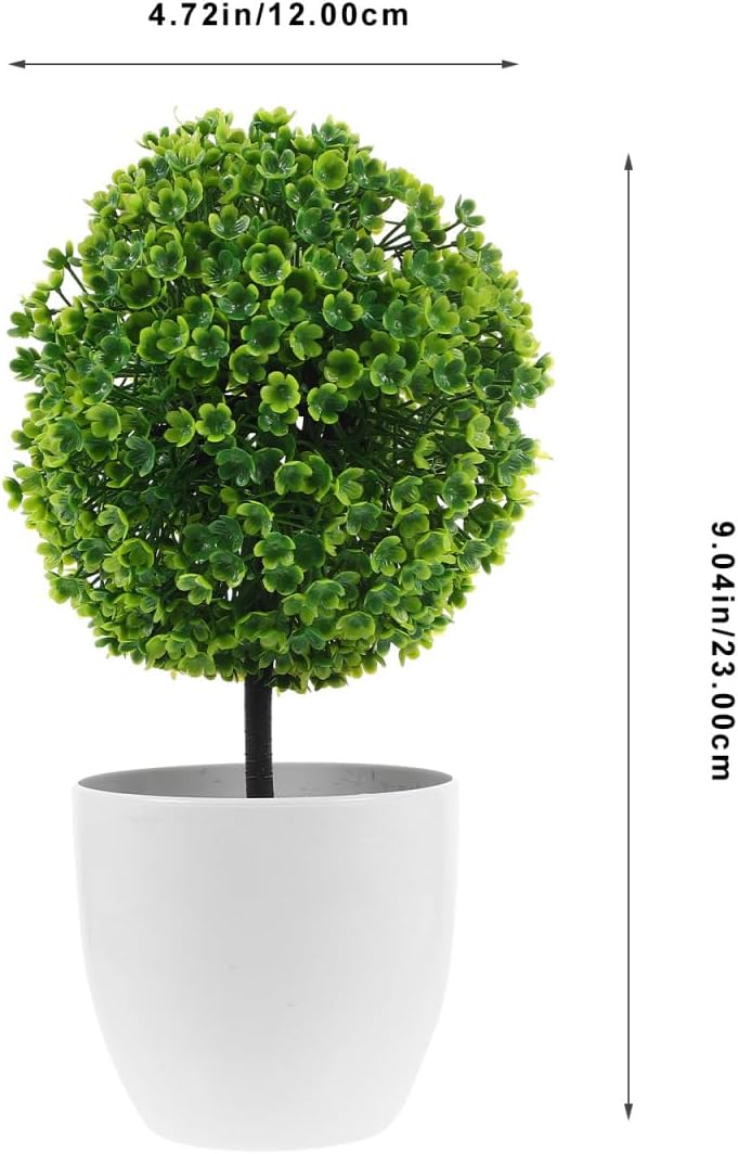 2pcs Artificial Topiary Plants Potted Decor for Home Office