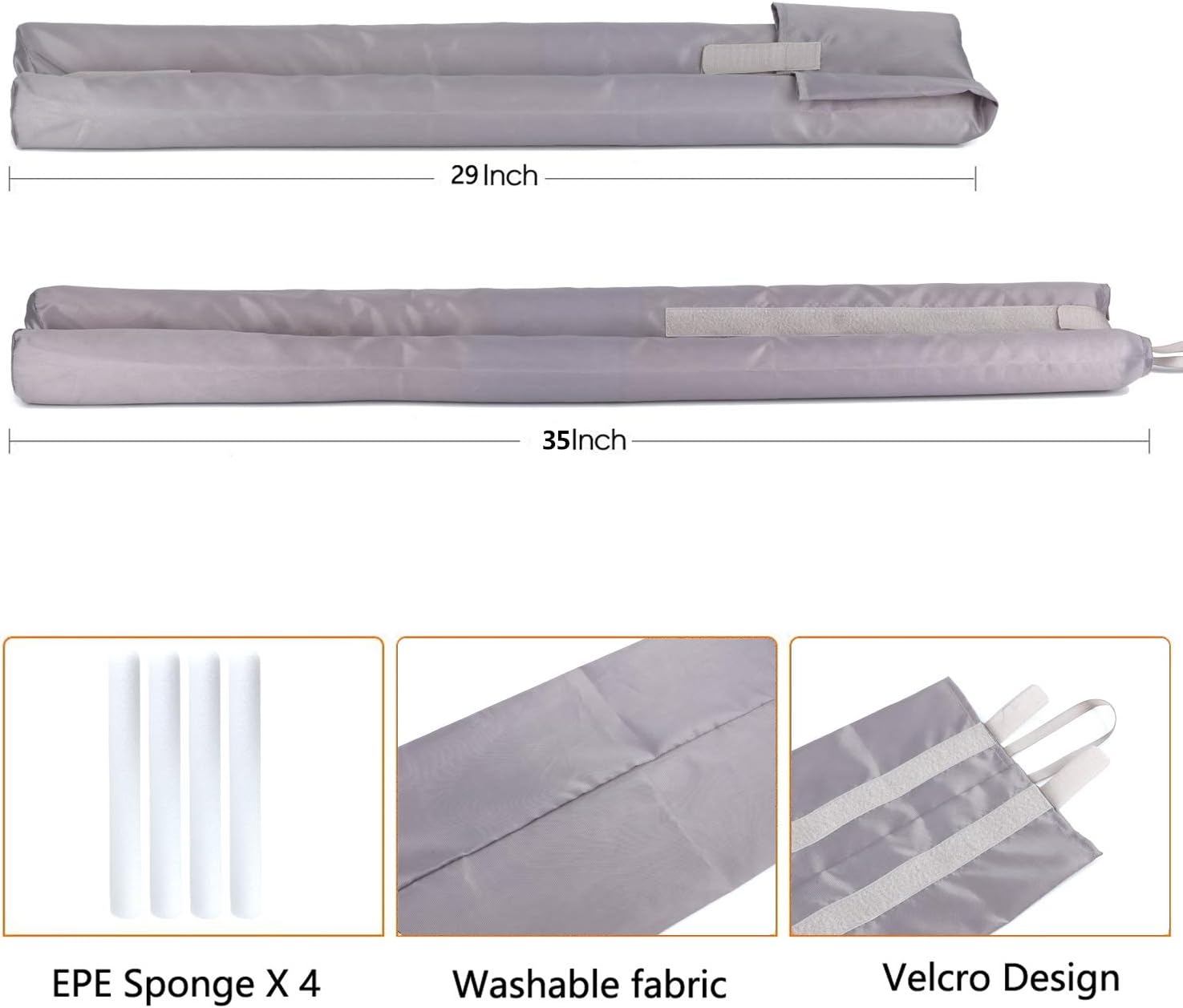 ClauCiel Under Door Draft Stopper Gray Adjustable