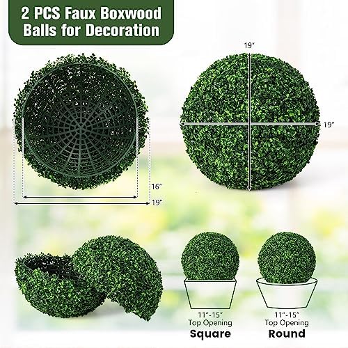 Goplus 2PCS 19 Inch Artificial Topiary Ball Set