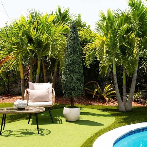Nearly Natural 7-Foot Artificial Boxwood Topiary Tree