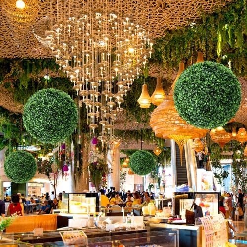 Hotop 4 Pcs 14 Inch Artificial Topiary Ball Garden Decor