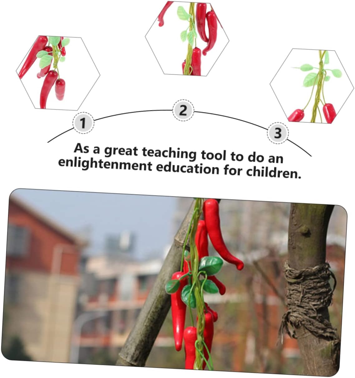 8pcs Realistic Hanging Chili Pepper Decor Strings