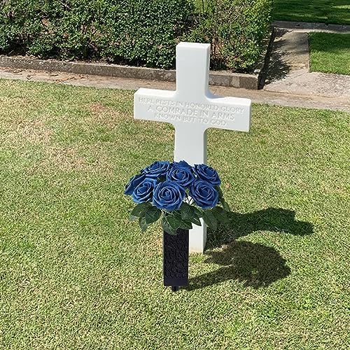 Cemetery Artificial Flower Vase with Foam and Spike