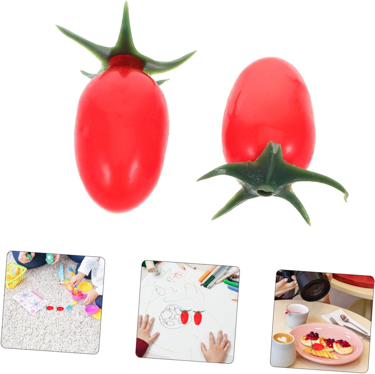 Zerodeko 10pcs Realistic Fake Cherry Tomatoes Decor
