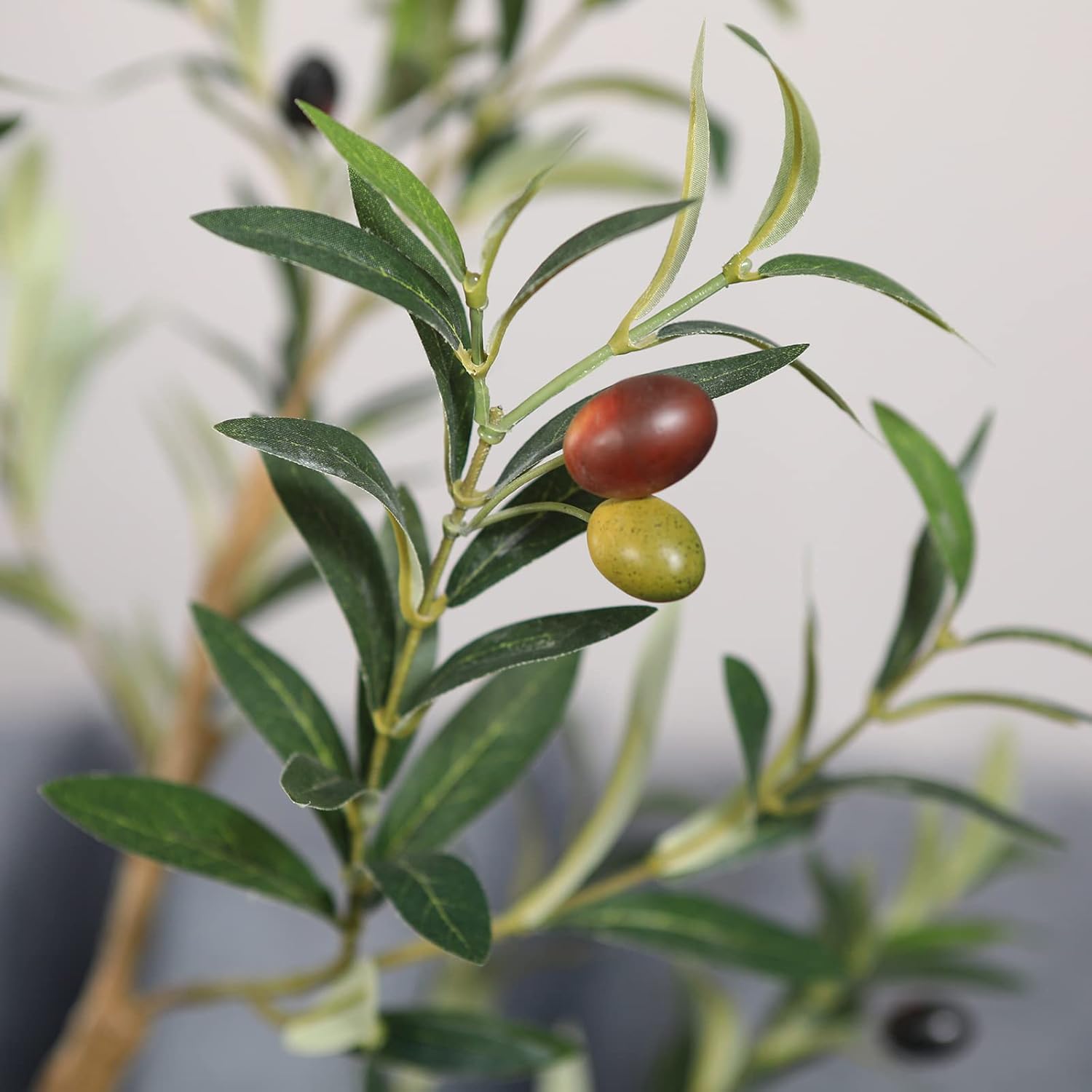 OAKRED 7FT Artificial Olive Tree with Natural Wood Trunk