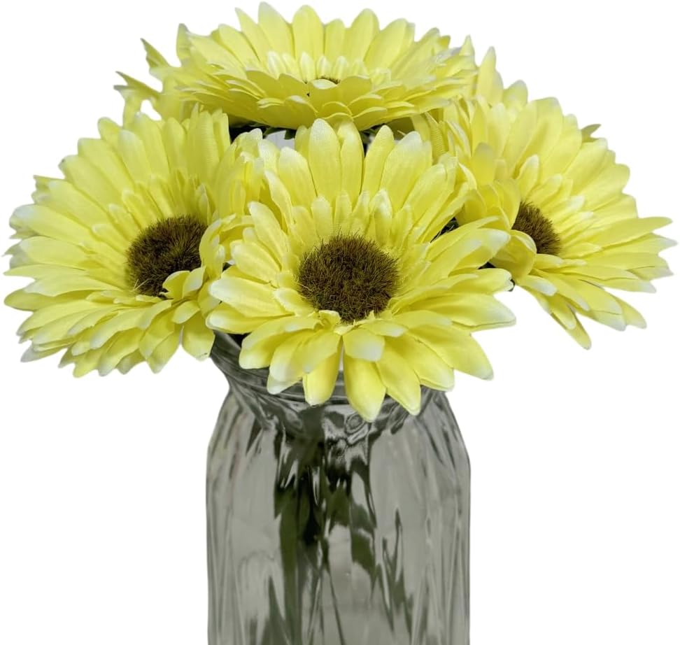 10PCS Artificial Daisy Silk Flowers for Home Decor Yellow