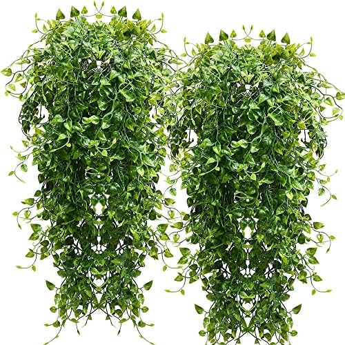 4pcs Artificial Hanging Plants 33-in Faux Ivy Vine Greenery