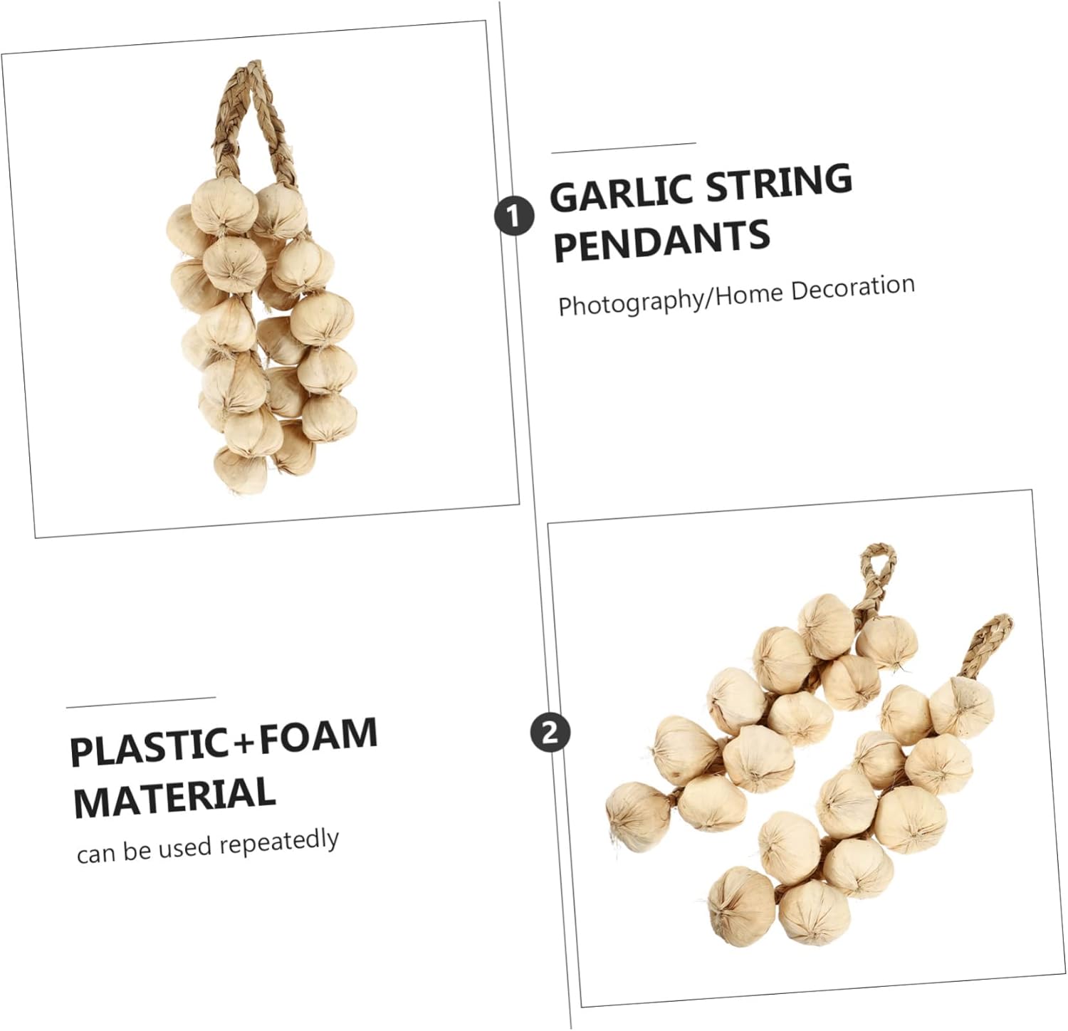 Luxshiny 4pcs Hanging Garlic Artificial Vegetable Decor Pendants