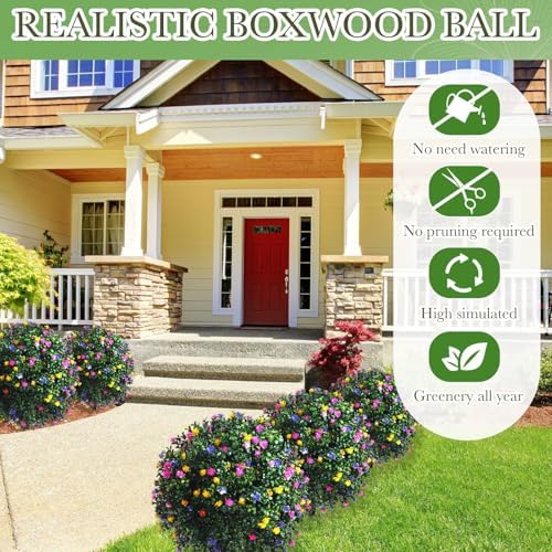 Yunlly Artificial Topiary Boxwood Balls Set of 2