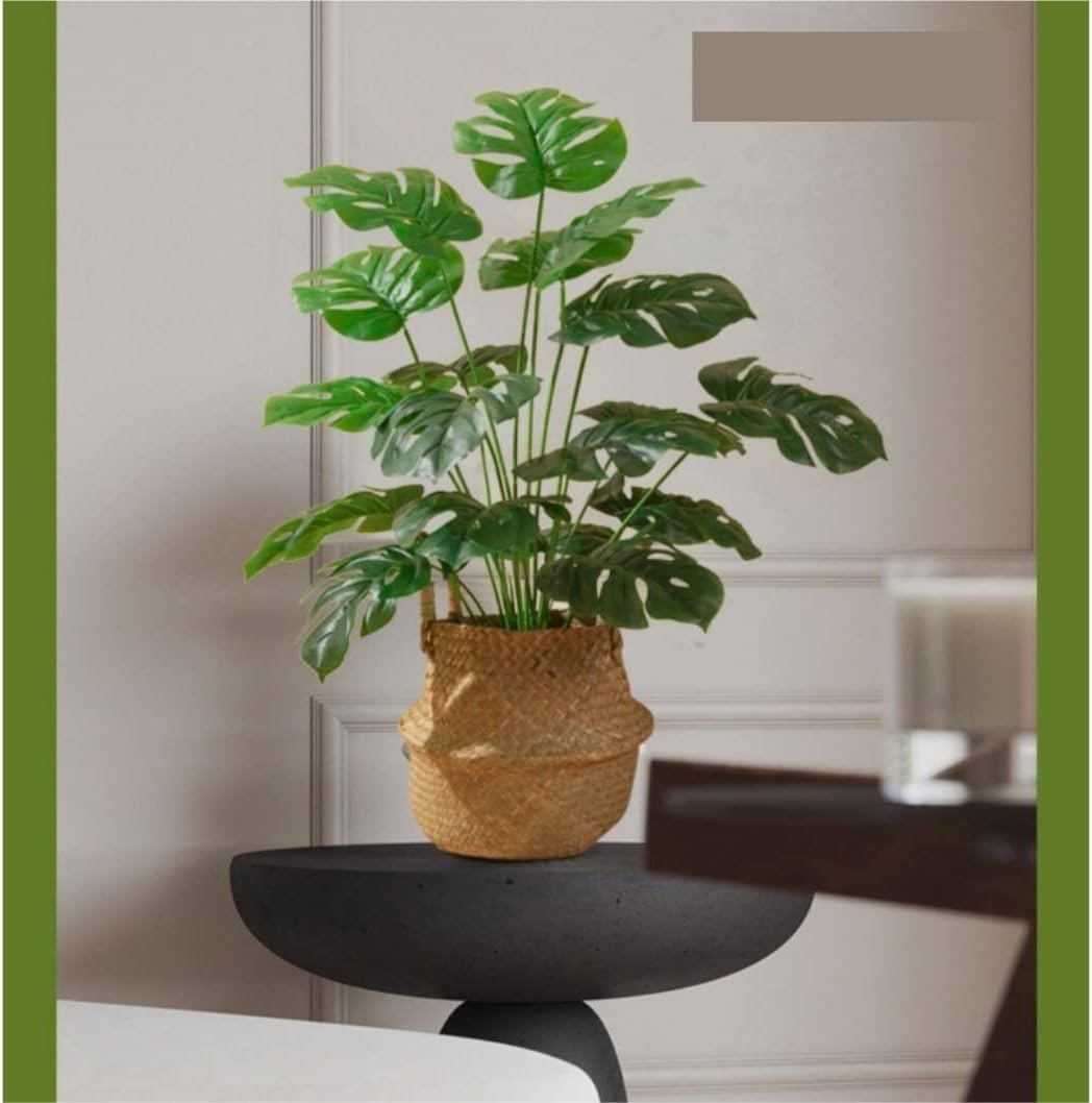 Artificial Monstera Plant with Flower Basket - 70CM