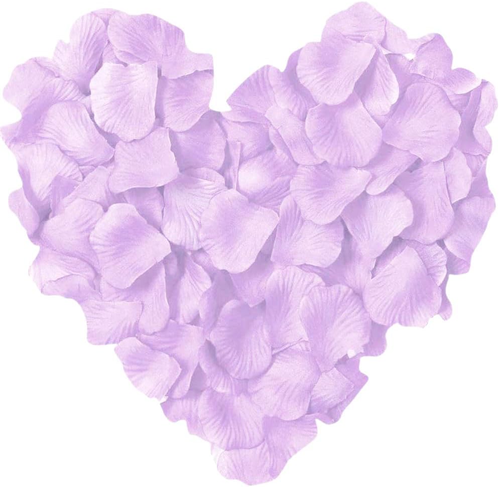 1000 Pieces Light Purple Artificial Silk Rose Petals Wedding Decoration
