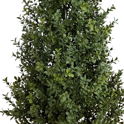 Nearly Natural 4ft UV-Resistant Artificial Boxwood Topiary Tree with Planter