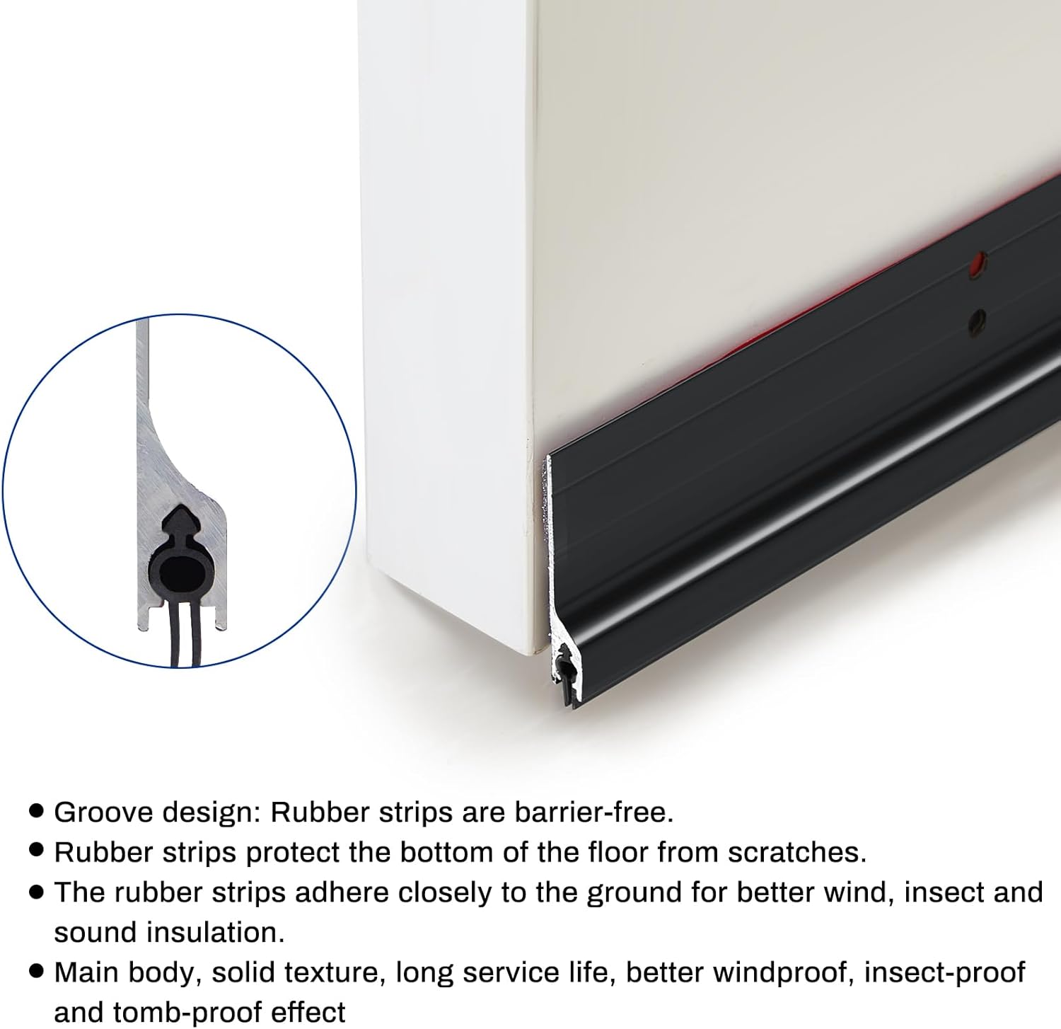 Gisafai 2 Pcs 36 Inch Metal Door Draft Stopper Black