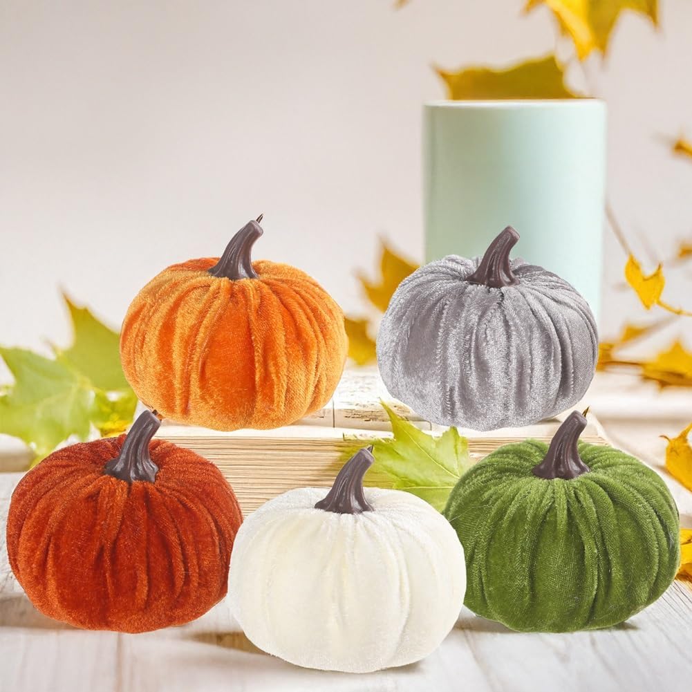 SMOCOOL Mini Faux Pumpkins for Fall Decor