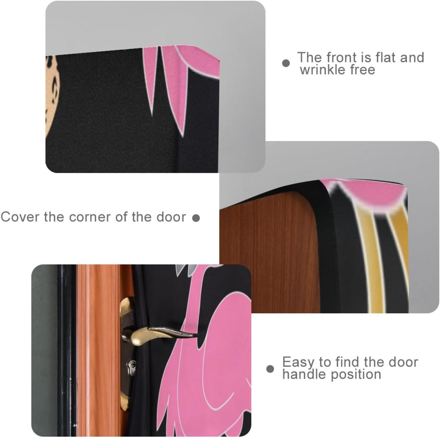 Susiyo Black Flamingos Halloween Door Cover