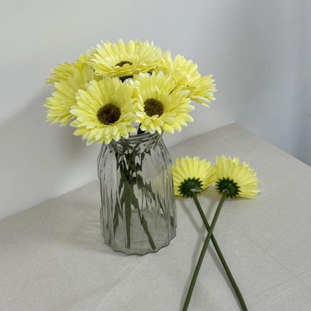 10PCS Artificial Daisy Silk Flowers for Home Decor Yellow