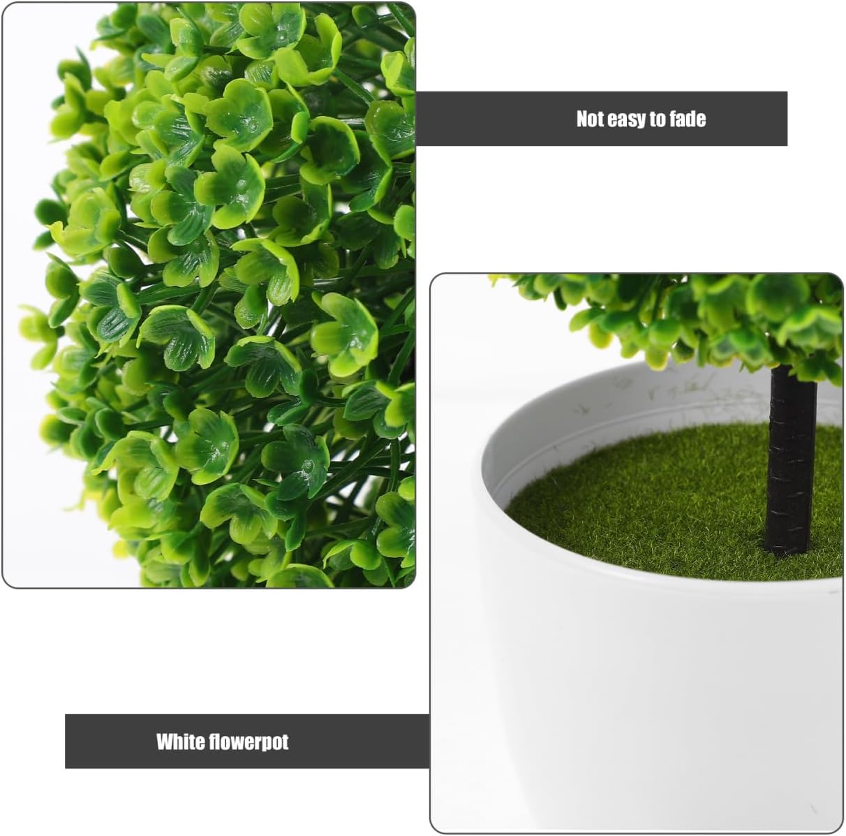 2pcs Artificial Topiary Plants Potted Decor for Home Office