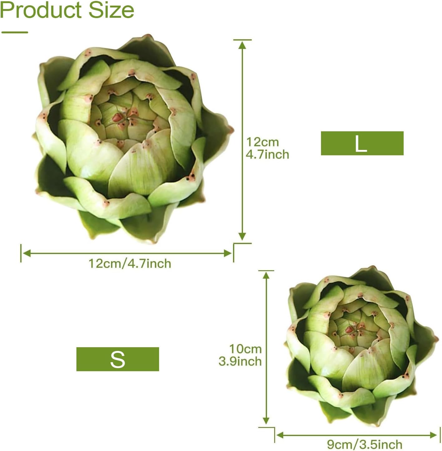 Fake Artificial Artichoke for Home Decor Green Small
