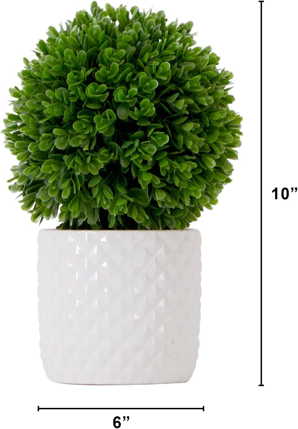Nearly Natural 10 Inch Artificial Boxwood Topiary with Decorative Planter