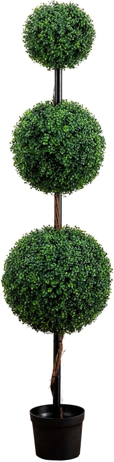 Nearly Natural 6ft Artificial Triple Ball Boxwood Topiary Tree