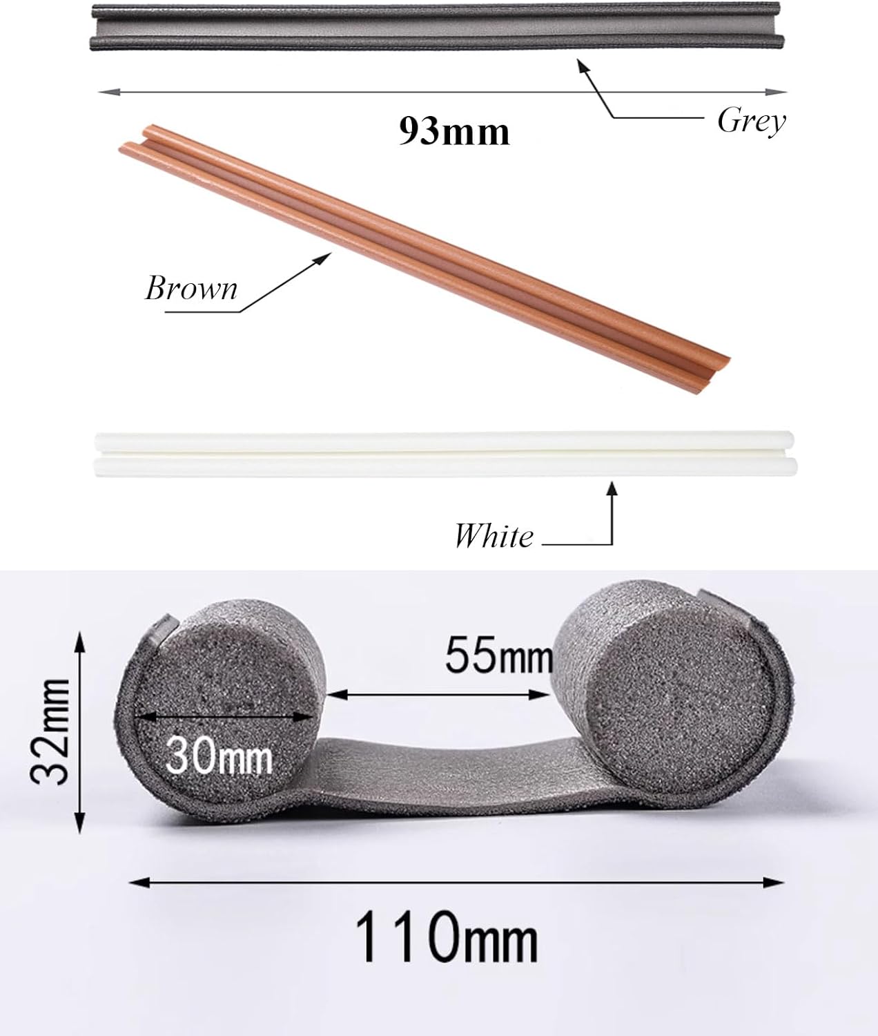COYOUCO 1 Pcs Door Draft Stopper 93Cm Grey