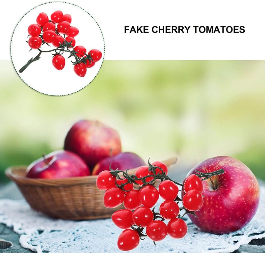 Alipis Artificial Red Cherry Tomatoes Decor Props