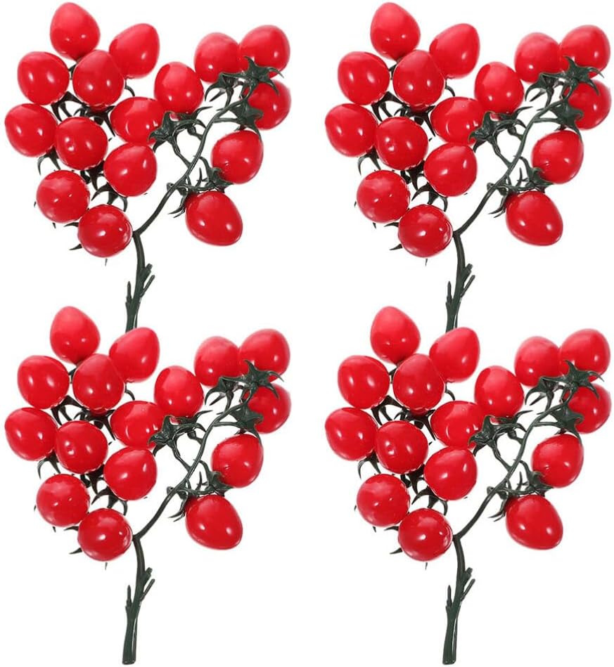 Alipis Artificial Red Cherry Tomatoes Decor Props