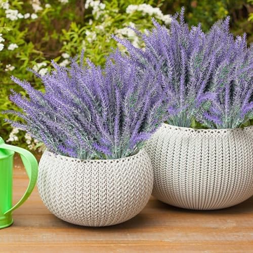 TURNMEON 20 Bundle Artificial Lavender Flowers UV Resistant