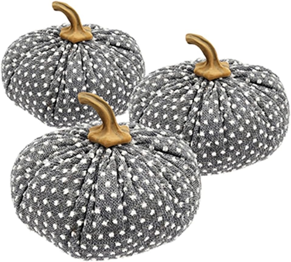 Set of 3 Fabric Pumpkins for Fall Decor
