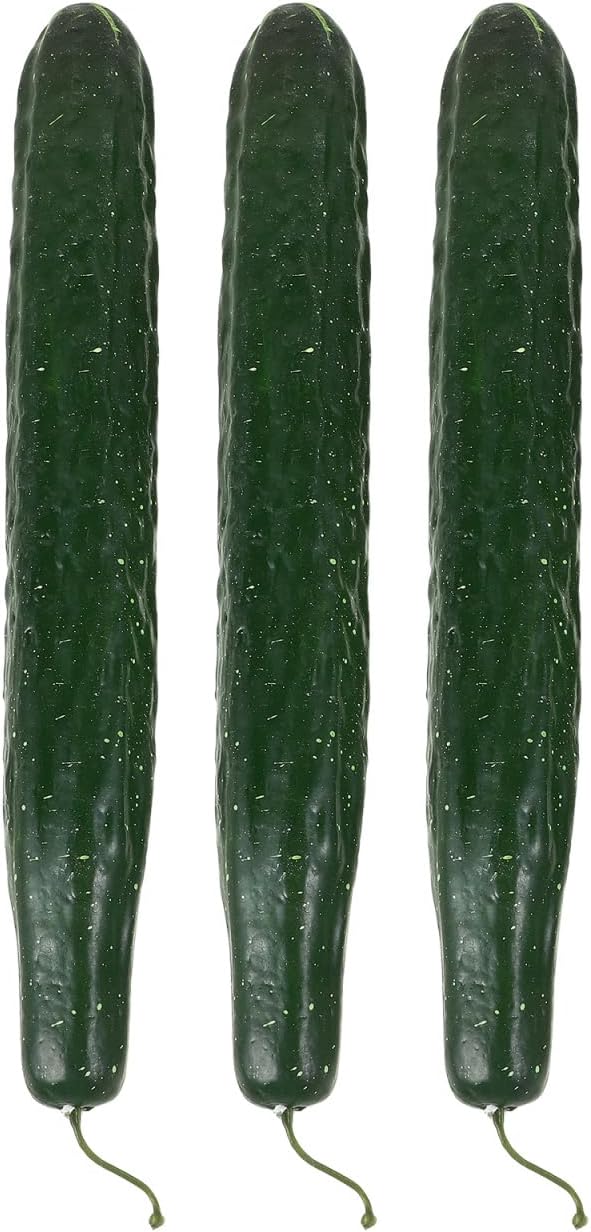 HOMSFOU 3Pcs Lifelike Green Cucumber Decor