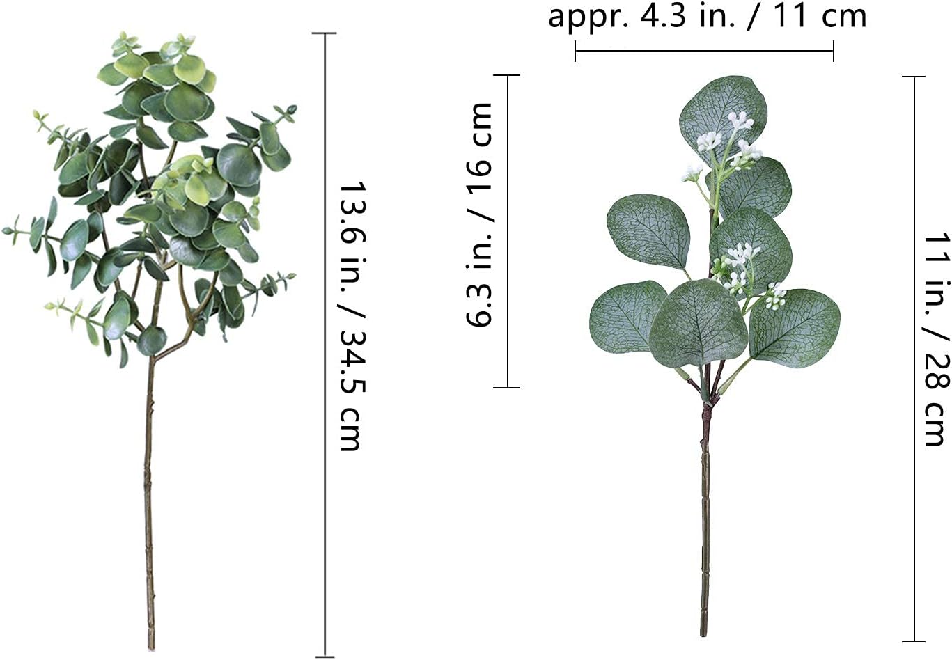 Winlyn Artificial Eucalyptus Leaves and Stems 10 PCS Set