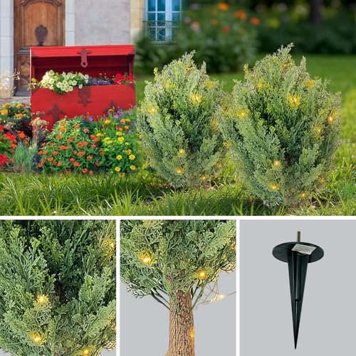 GarveeHome Artificial Cypress Shrub Trees 2 Pack