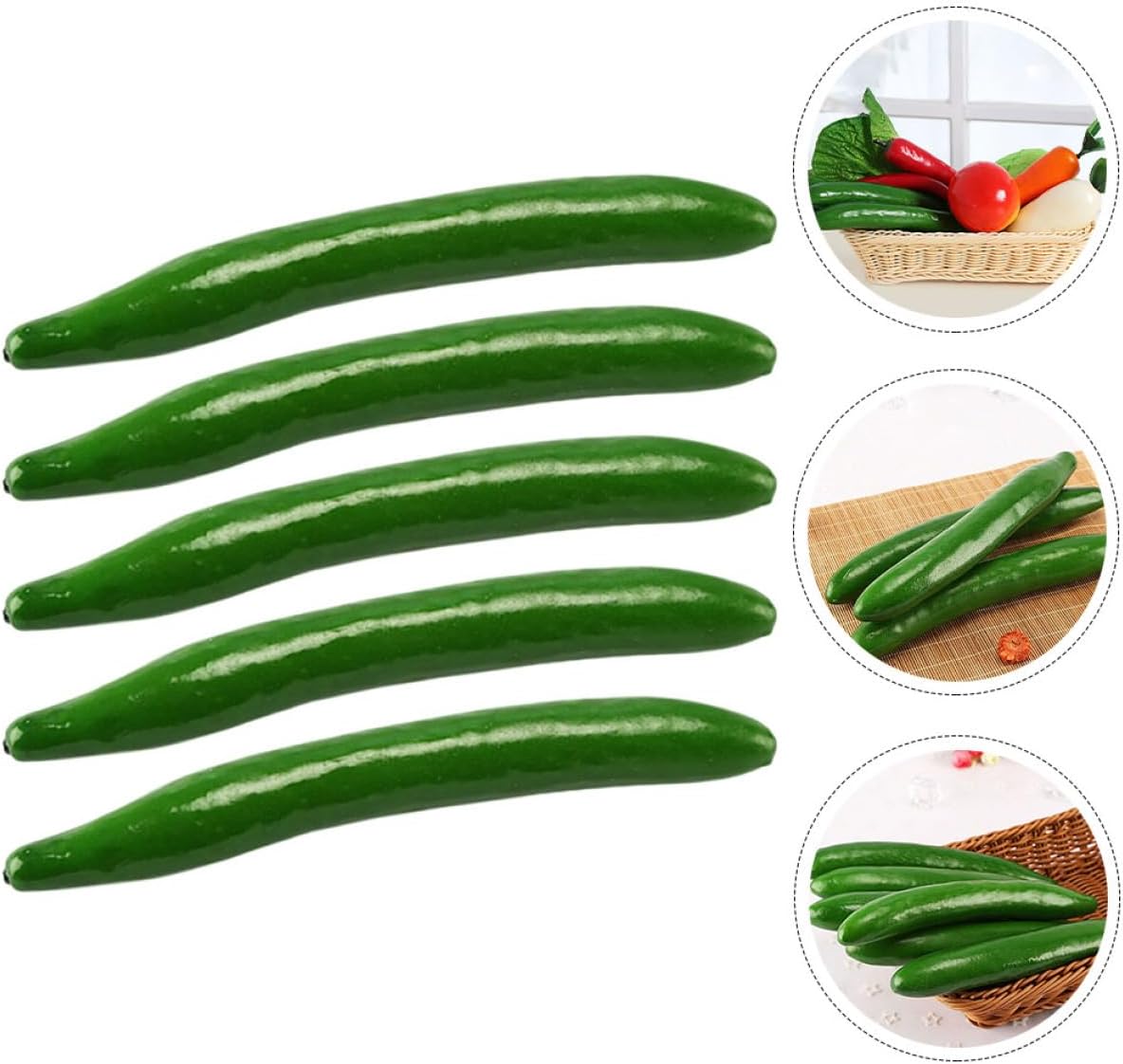 Magiclulu 5pcs Artificial Cucumber Display Props