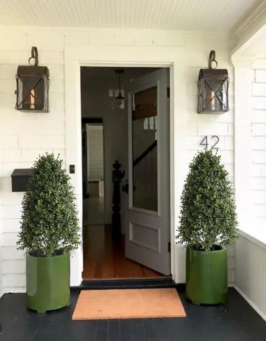 38in Artificial Boxwood Topiary Trees 2Pack