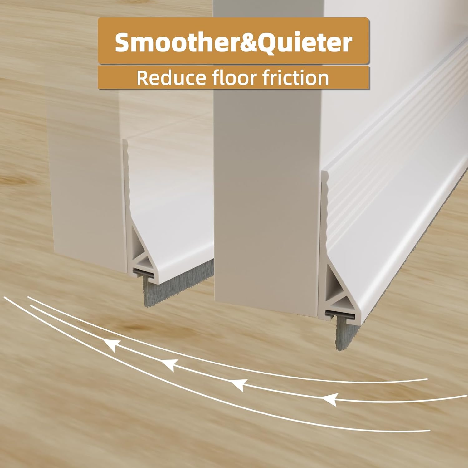 cuysfead 2Pack Door Draft Stopper with Brush and Strong Adhesive