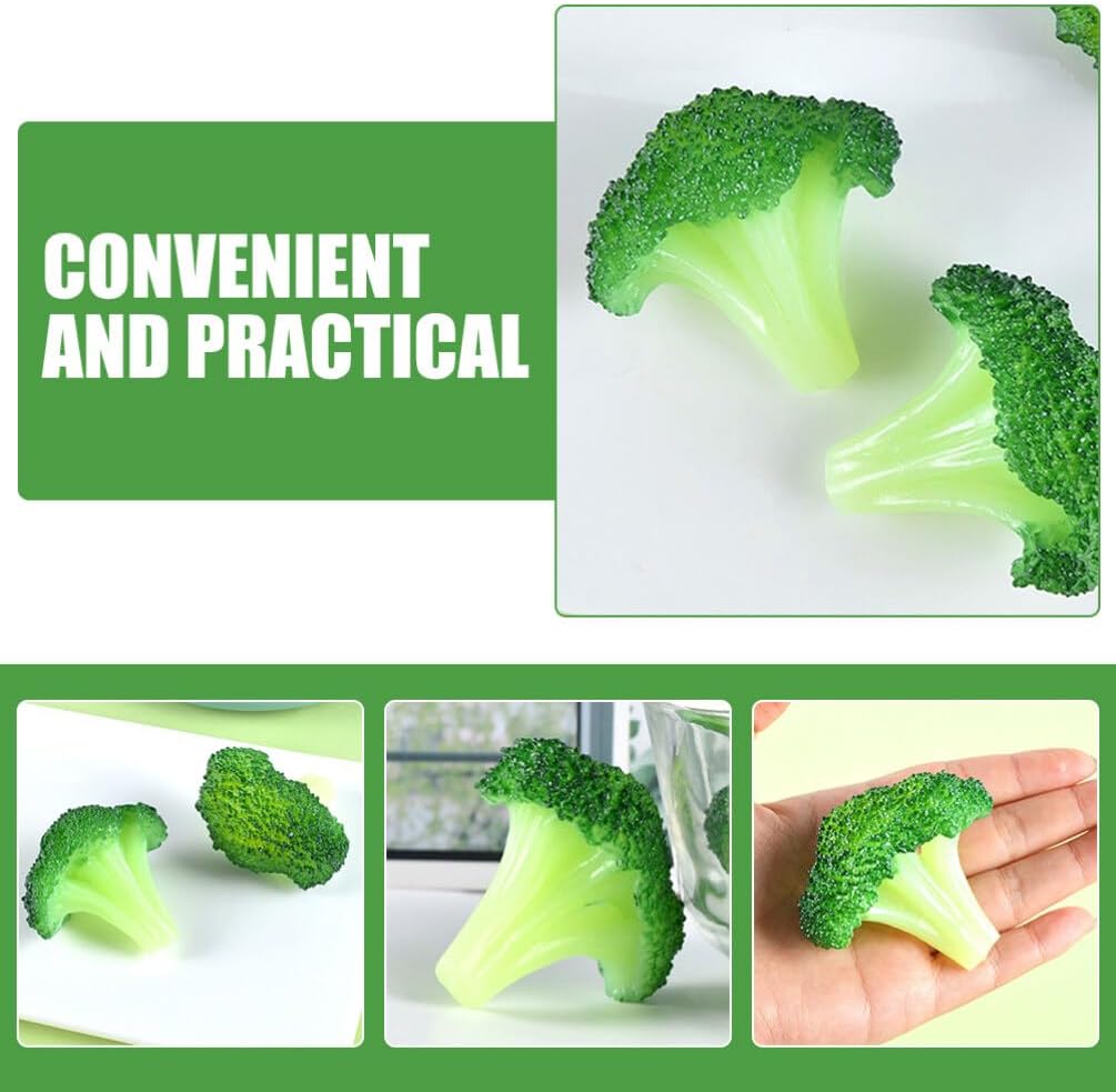 VOSAREA 4Pcs Artificial Broccoli for Home Kitchen Decor