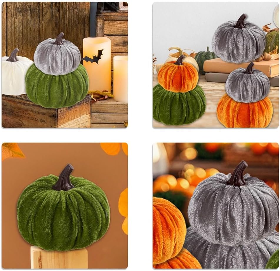 SMOCOOL Mini Faux Pumpkins for Fall Decor
