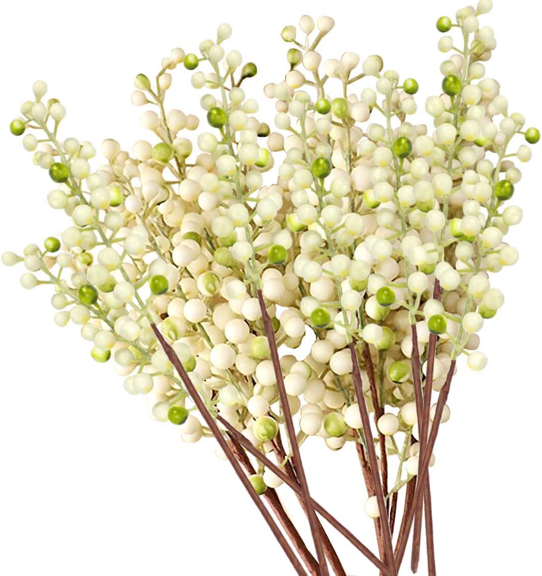Artificial Burgundy Berries with Stems 20 pcs 12 Each