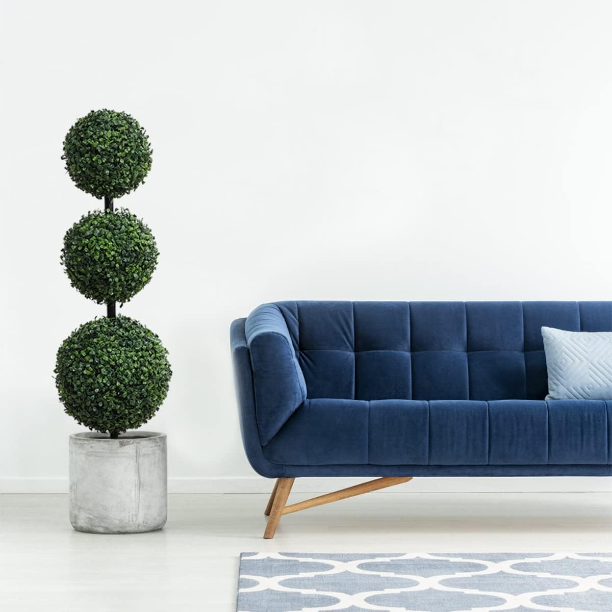 Momoplant Artificial Topiary Triple Ball Boxwood Trees 33ft Outdoor 40inch