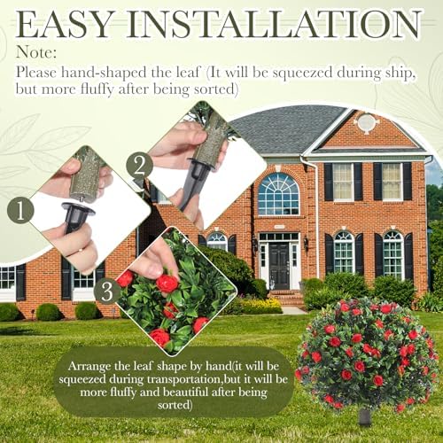 Yunlly Set of 2 Artificial Boxwood Topiary Balls