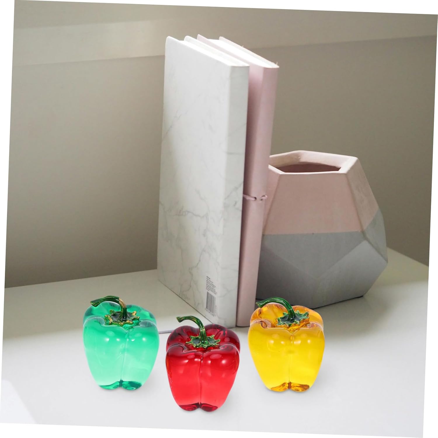 Zerodeko 3pcs Crystal Chili Pepper Figurines