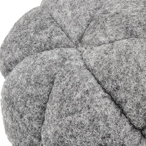Set of 3 Gray Fabric Pumpkins for Fall Decor