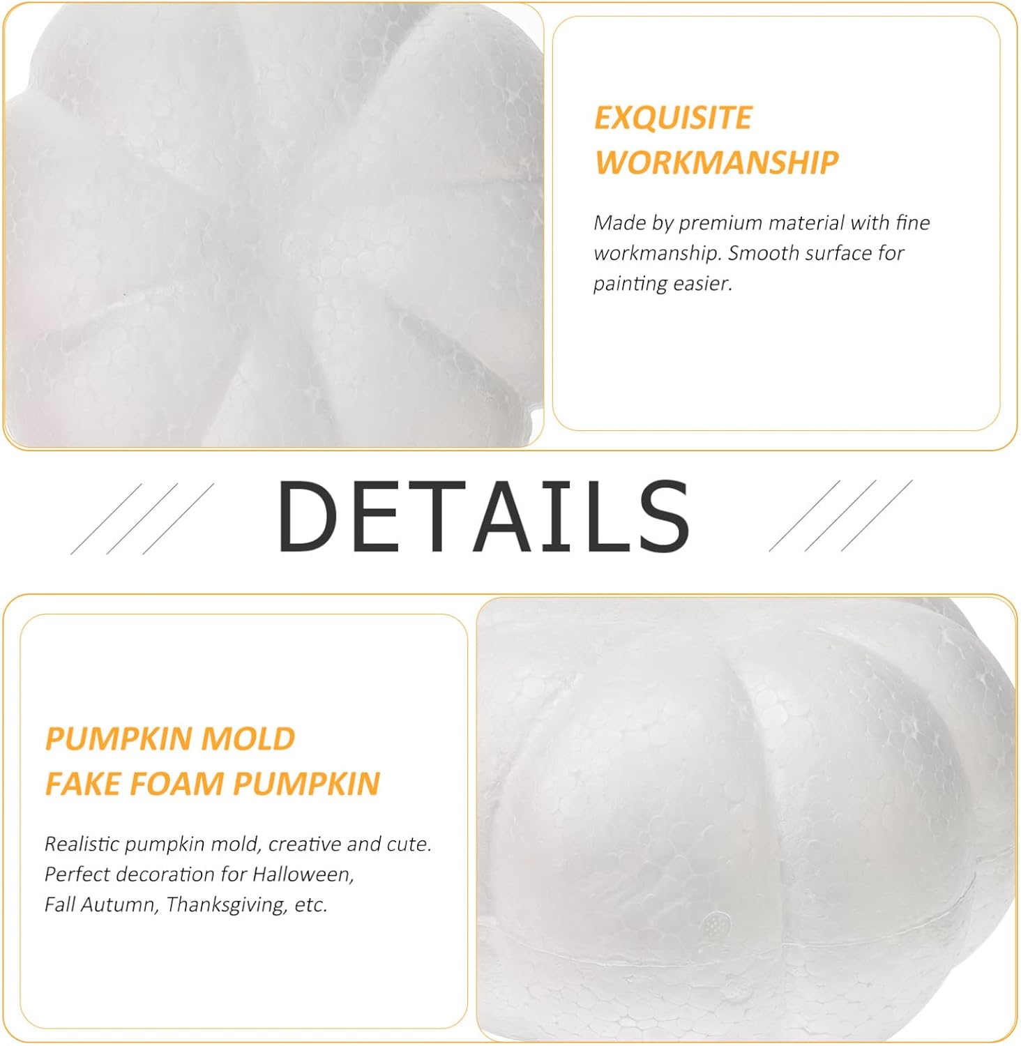 White Foam Pumpkins for Halloween and Fall Decor