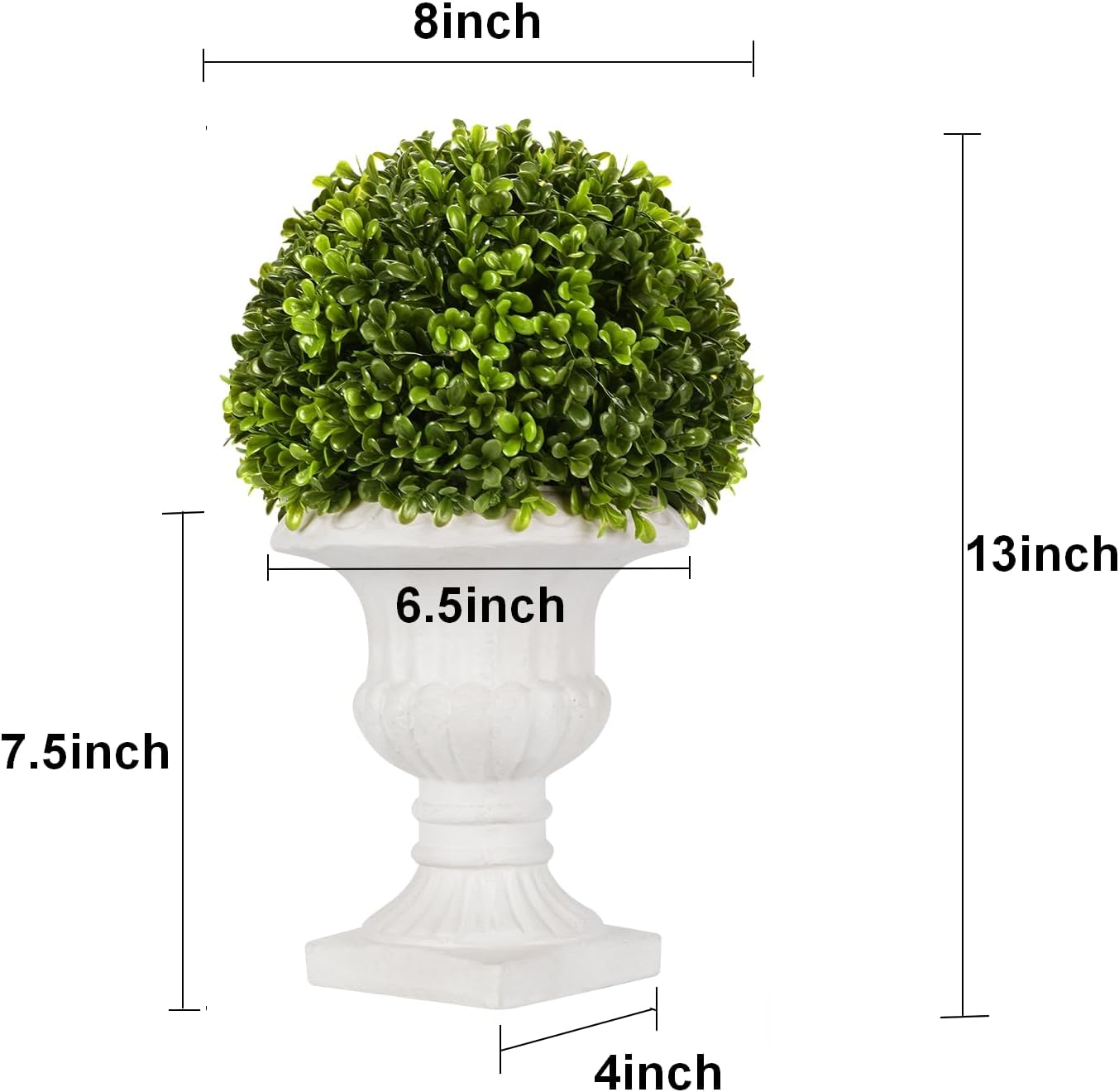 2 Pack Artificial Boxwood Topiary with Lights in Urn Container
