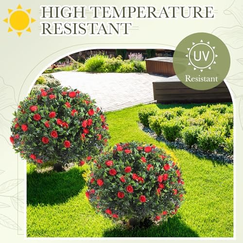 Yunlly Set of 2 Artificial Boxwood Topiary Balls