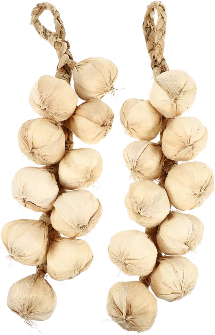 Luxshiny 4pcs Hanging Garlic Artificial Vegetable Decor Pendants