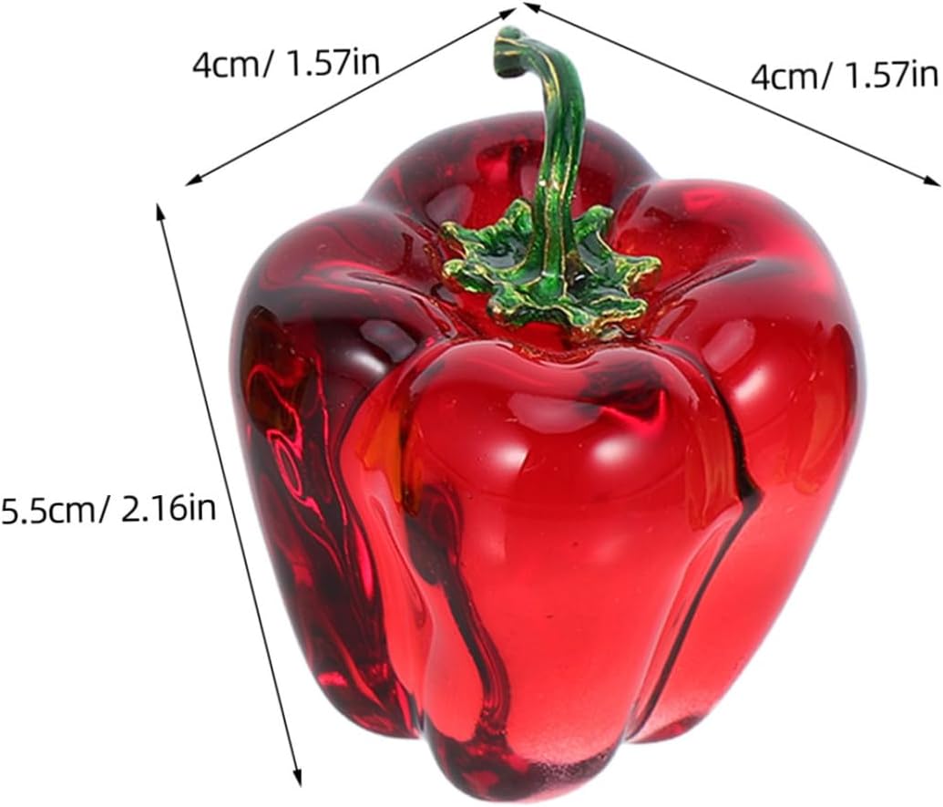 Zerodeko 3pcs Crystal Chili Pepper Figurines
